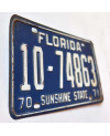 Amerikai rendszám Florida 1970 Sunshine State 10-74863