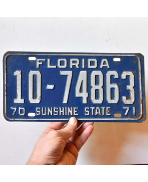 Amerikai rendszám Florida 1970 Sunshine State 10-74863