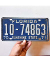 Amerikai rendszám Florida 1970 Sunshine State 10-74863
