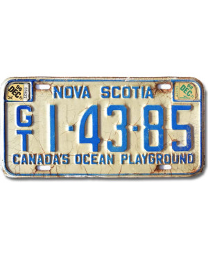 Kanadai rendszám Nova Scotia Playground GT 1-43-85
