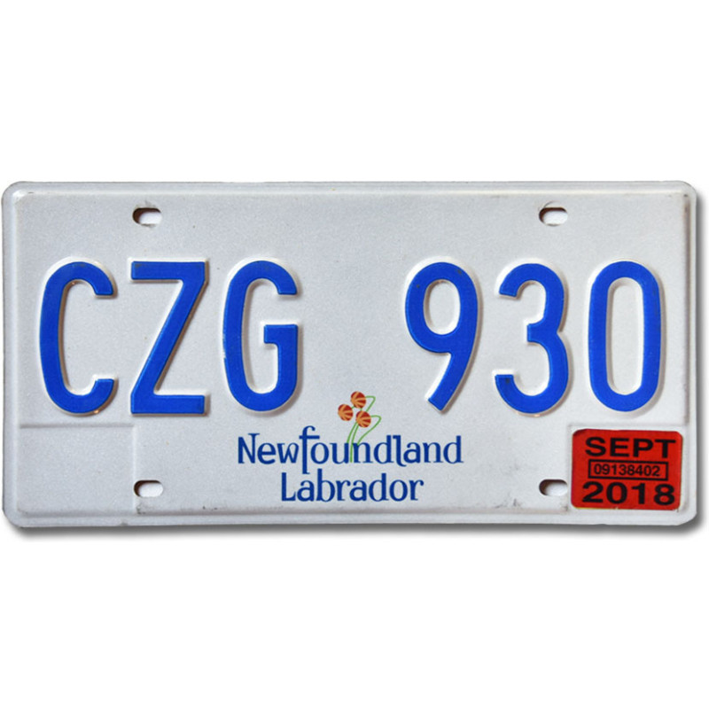 Kanadai rendszám Newfoundland Labrador CZG 930