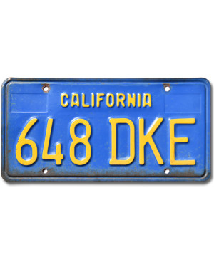 Amerikai rendszám California Blue 648 DKE