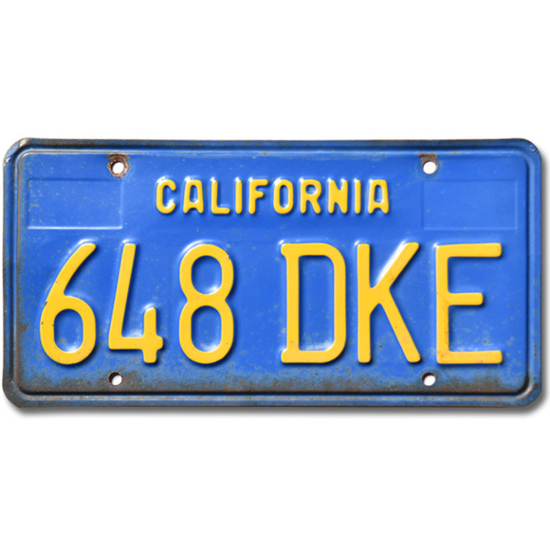 Amerikai rendszám California Blue 648 DKE