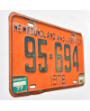 Kanadai rendszám Newfoundland Labrador 1976 Orange 95-694