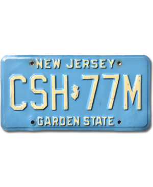 Amerikai rendszám New Jersey Garden State Blue CSH-77M