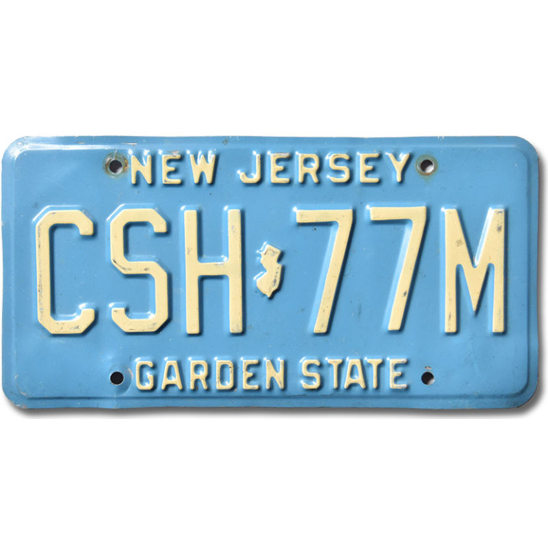 Amerikai rendszám New Jersey Garden State Blue CSH-77M