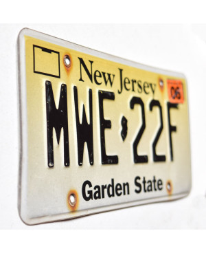 Amerikai rendszám New Jersey Garden State MWE-22F