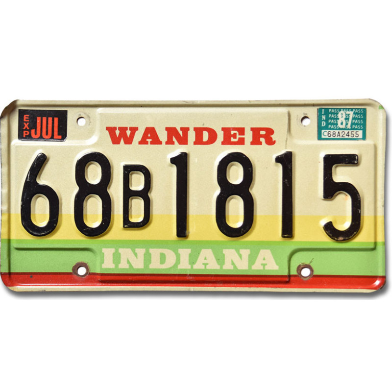 Amerikai rendszám Indiana 1987 Wander 68B1815