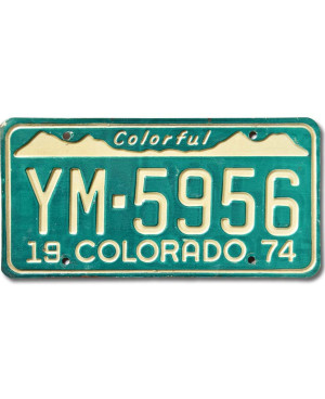 Amerikai rendszám Colorado 1974 Colorful YM-5956