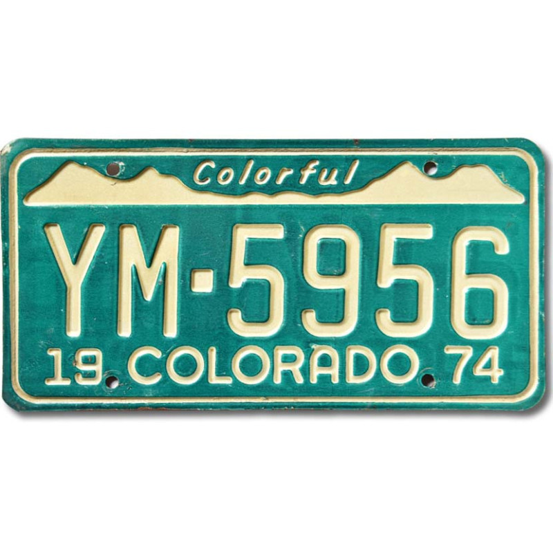 Amerikai rendszám Colorado 1974 Colorful YM-5956