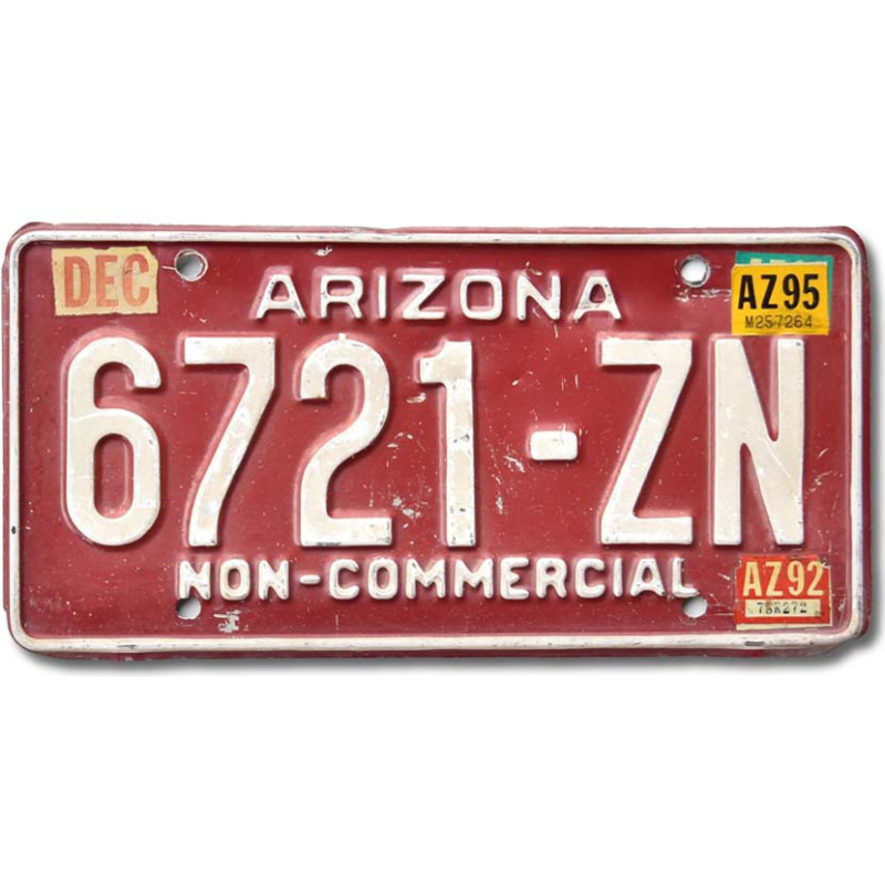 Amerikai rendszám Arizona Red 6721-ZN