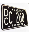 Amerikai rendszám Kansas 1972 Black DCC 268