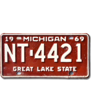 Amerikai rendszám Michigan 1969 Great Lake NT-4421