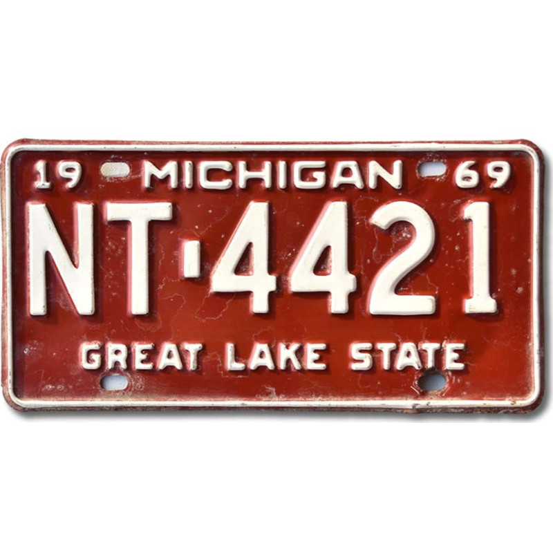 Amerikai rendszám Michigan 1969 Great Lake NT-4421
