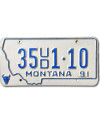 Amerikai rendszám Montana 1991 White 35UD1-10