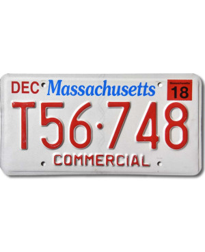 Amerikai rendszám Massachusetts Commercial T56-748