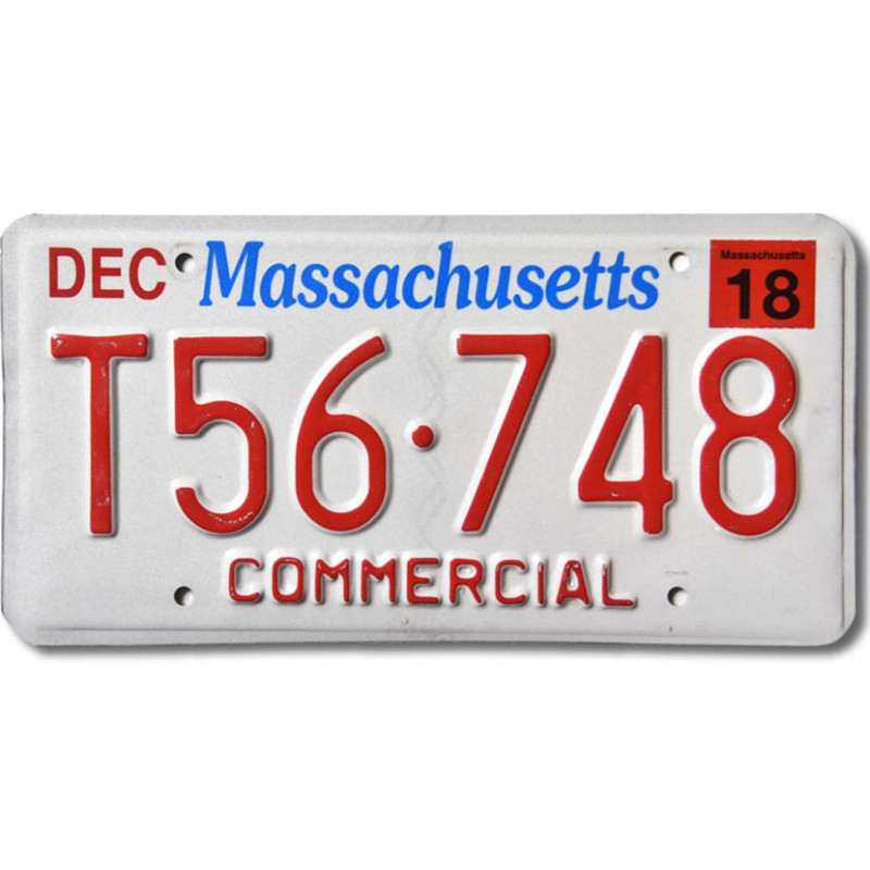 Amerikai rendszám Massachusetts Commercial T56-748
