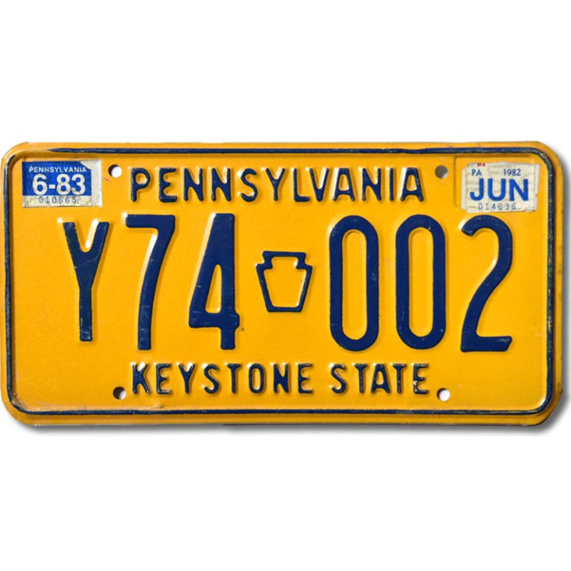 Amerikai rendszám Pennsylvania 1982 Keystone Y74 002