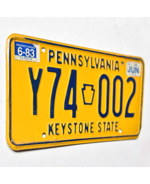 Amerikai rendszám Pennsylvania 1982 Keystone Y74 002