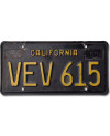 Amerikai rendszám California 1963 Black VEV 615
