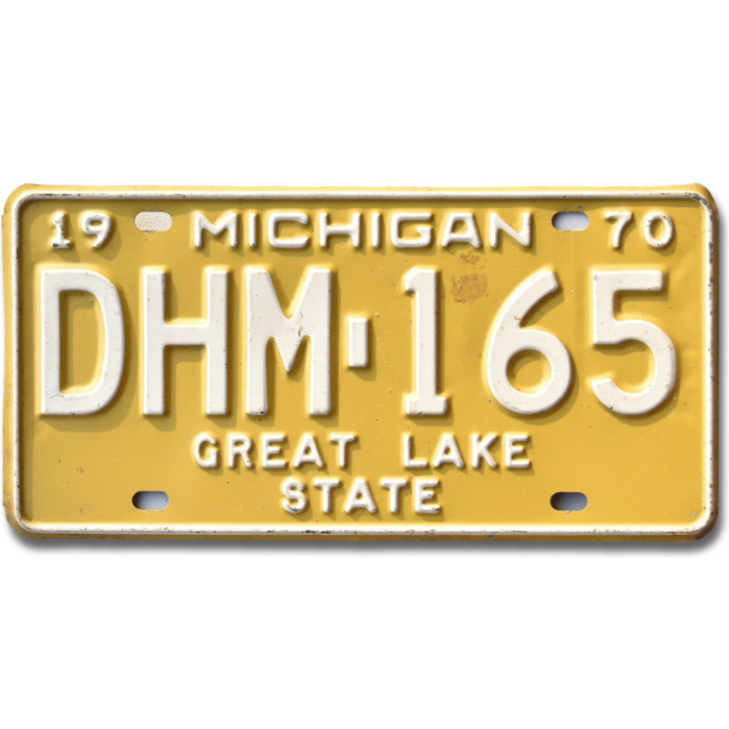 Amerikai rendszám Michigan 1970 Great Lake State DHM-165