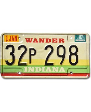 Amerikai rendszám Indiana 1987 Wander 32P298