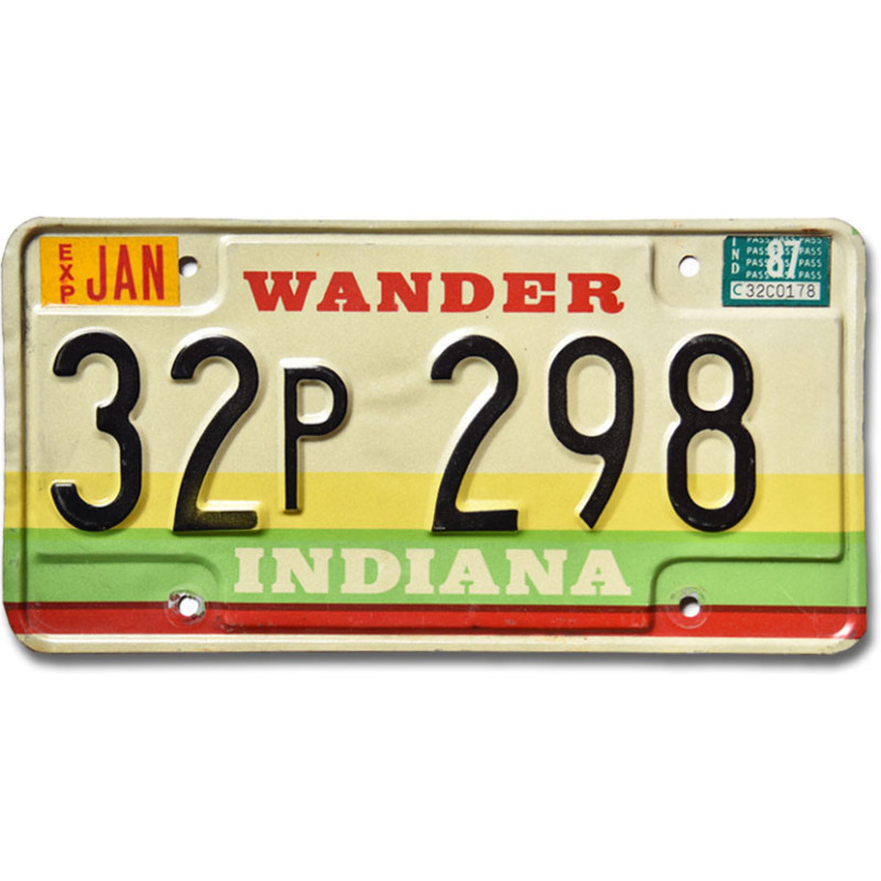 Amerikai rendszám Indiana 1987 Wander 32P298