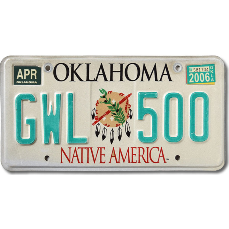Amerikai rendszám Oklahoma Native America