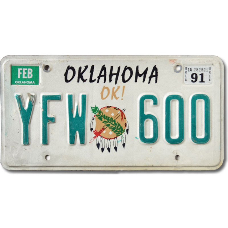 Amerikai rendszám Oklahoma OK