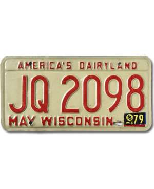 Amerikai rendszám Wisconsin 1979 Dairyland JQ 2098