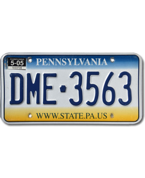 Amerikai rendszám Pennsylvania State DME-3563