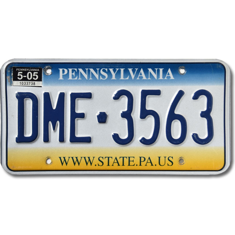 Amerikai rendszám Pennsylvania State DME-3563