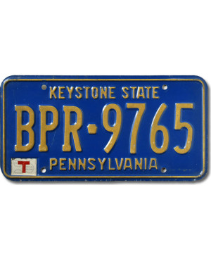 Amerikai rendszám Pennsylvania Keystone BPR-9765