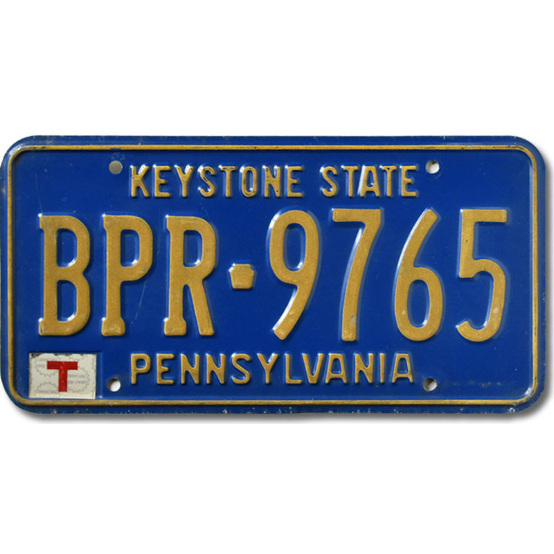 Amerikai rendszám Pennsylvania Keystone BPR-9765
