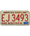 Amerikai rendszám Wisconsin 1978 Dairyland EJ 3493