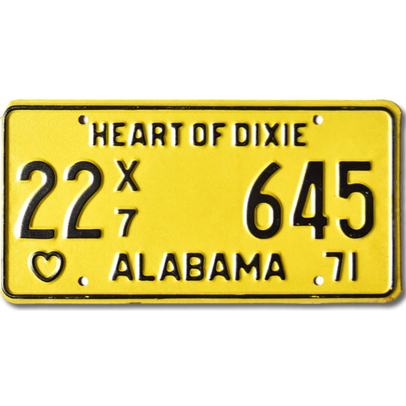Amerikai rendszám Alabama 1971 Truck Heart of Dixie 22X7 645