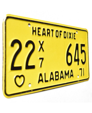 Amerikai rendszám Alabama 1971 Truck Heart of Dixie 22X7 645
