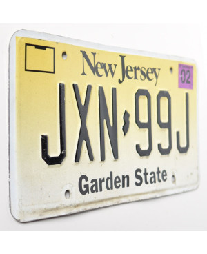 Amerikai rendszám New Jersey Garden State JNX-99J