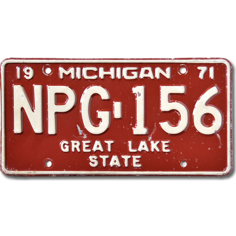 Amerikai rendszám Michigan 1971 Great Lake NPG-156