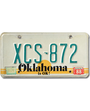Amerikai rendszám Oklahoma is OK XCS-872