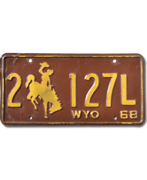 Amerikai rendszám Wyoming Bronco 1968 Brown 2-127L