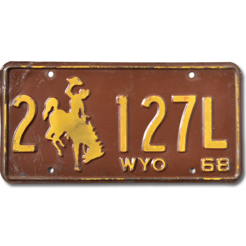 Amerikai rendszám Wyoming Bronco 1968 Brown 2-127L