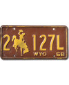 Amerikai rendszám Wyoming Bronco 1968 Brown 2-127L