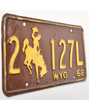 Amerikai rendszám Wyoming Bronco 1968 Brown 2-127L