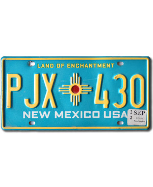Amerikai rendszám New Mexico Blue PJX 430