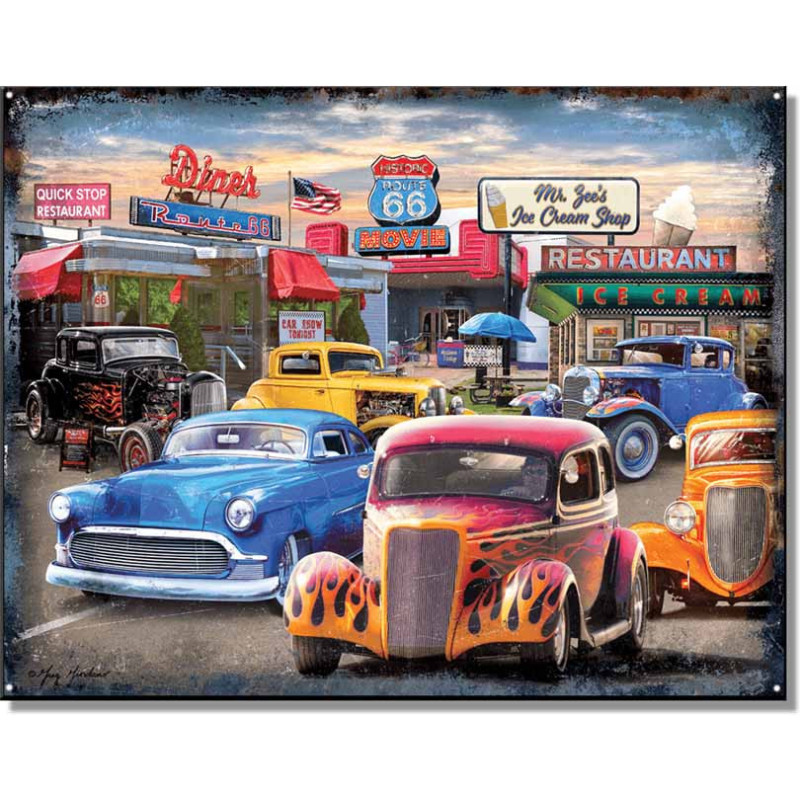 Fém tábla Route 66 Springbok 40 cm x 32 cm