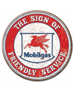 Fém tábla Mobilgas Friendly Service round 30 cm