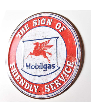Fém tábla Mobilgas Friendly Service round 30 cm