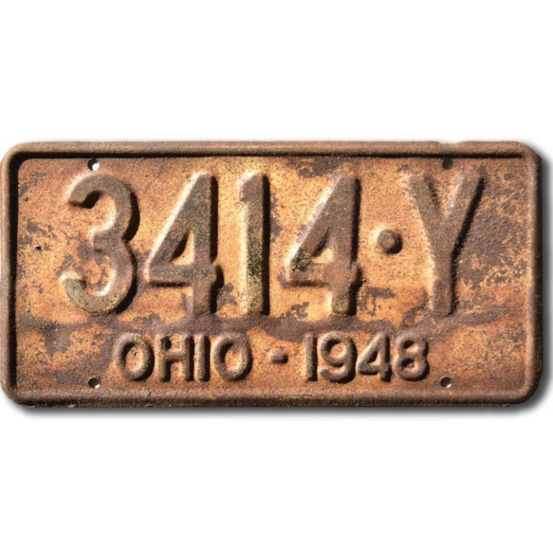Amerikai rendszám Ohio 1948 Yellow 3114-Y