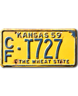 Amerikai rendszám Kansas 1959 Wheat State CF-T727
